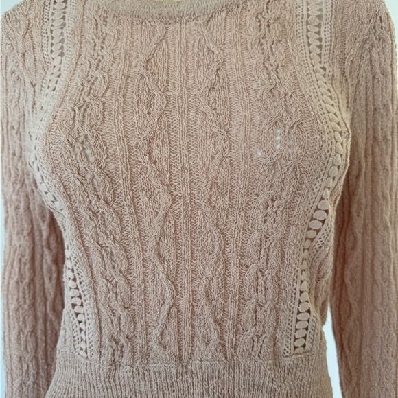 BCBG MaxAzria Mixed Stitch Spring sweater Blush Pink Size XS - Picture 3 of 5